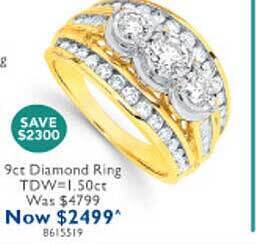 Prouds 9ct Diamond Ring offer