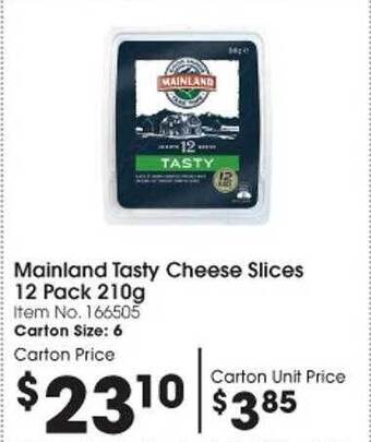 Campbells Wholesale Mainland Tasty Cheese Slices 12 Pack offer