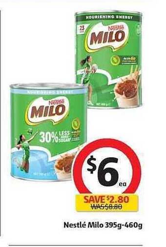 Coles Nestlé Milo 395g-460g offer