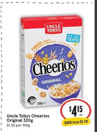 IGA Uncle Tobys Cheerios Original offer
