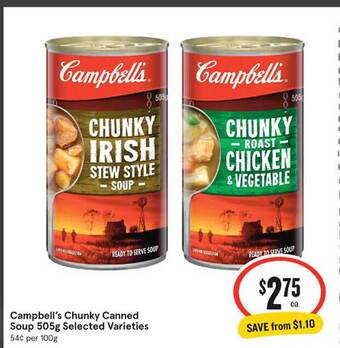 IGA Campbell's Chunky Canned Soup Selected Varieties offer