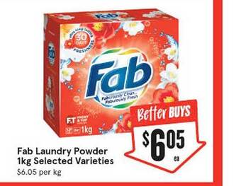 IGA Fab Laundry Powder Selected Varieties offer