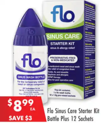 Pharmacy4Less Flo Sinus Care Starter Kit Bottle Plus 12 Sachets offer