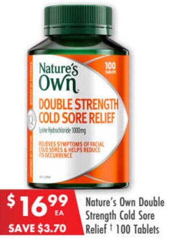 Pharmacy4Less Nature's Own Double Strength Cold Sore Relief + 100 Tablets offer
