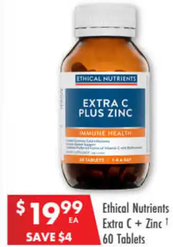 Ethical Nutrients Extra C + Zinc 60 Tablets