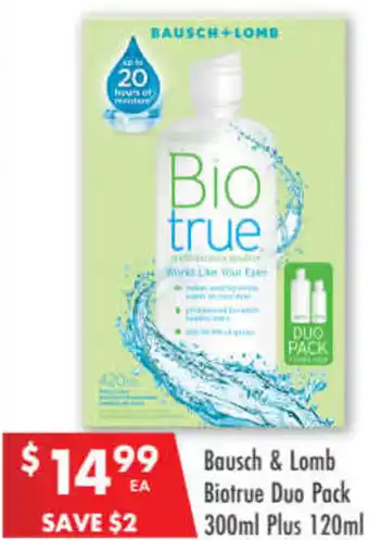 Bausch & Lomb Biotrue Duo Pack 300ml Plus 120ml