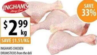 Supabarn Inghams Chicken Drumsticks From The Deli offer