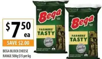 Supabarn Bega Block Cheese Range 500g $15 Per Kg offer