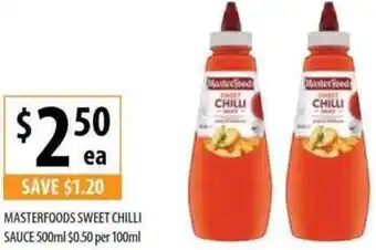 Masterfoods Sweet Chilli Sauce 500ml $0.50 per 100ml