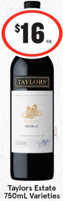 Taylors Estate 750ml Varieties