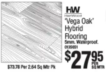 Bunnings 'Vega Oak' Hybrid Flooring 5mm. Waterproof 0135551 offer
