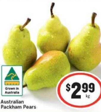 IGA Australian Packham Pears offer