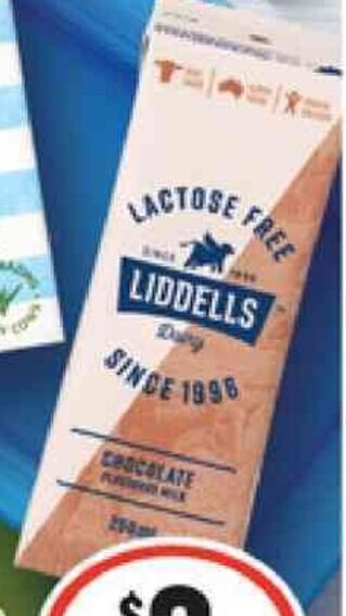 IGA Liddells Chocolate Flavoured Long Life Milk 3x250ml offer