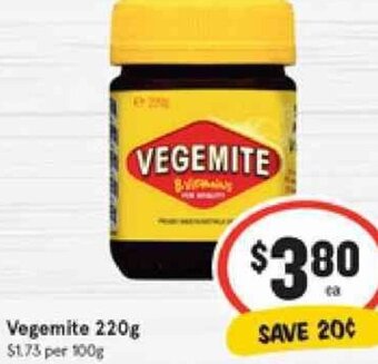 IGA Vegemite 220g offer
