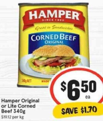 IGA Hamper Original or LIte Corned Beef 340g offer