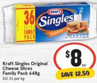Kraft Singles Original Cheese Slices Family Pack 648g