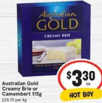 IGA Australian Gold Creamy Brie or Camembert 115g offer
