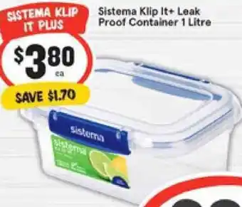 IGA Sistema Klip It-Leak Proof Container 1 Litre offer