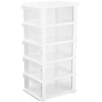 Officeworks J.Burrows 5 Drawer Storage Tower - White offer
