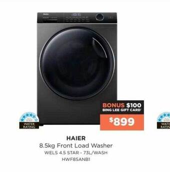 Bing Lee Haier 8.5kg Front Load Washer offer