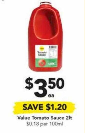 Drakes Value Tomato Sauce 2lt offer