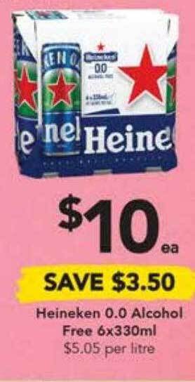 Drakes Heineken 0.0 Alcohol Free 6x330ml offer