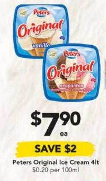 Drakes Peters Original Ice Cream 4lt offer