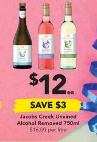 Drakes Jacobs Creek Unvined Alcohol Removed 750ml offer