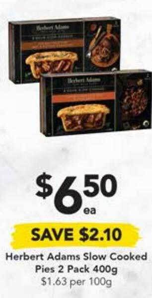 Drakes Herbert Adams Slow Cooked Pies 2 Pack 400g offer