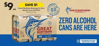Great Northern Brewing Co Zero Alcohol Cans 6x375ml