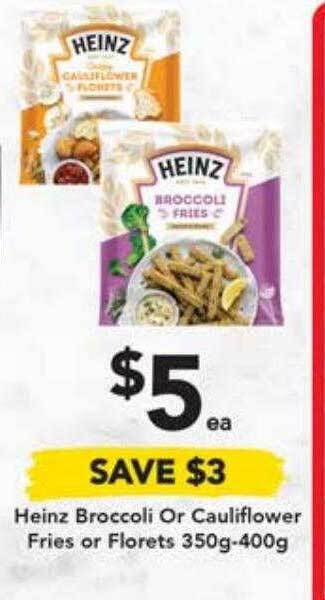 Drakes Heinz Broccoli Or Cauliflower Fries Or Florets 350g-400g offer