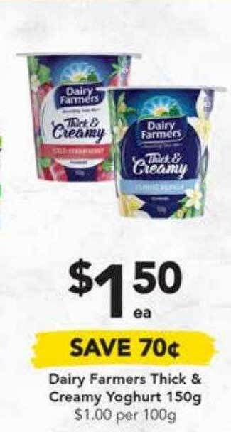 Drakes Dairy Farmers Thick & Creamy Yoghurt 150g offer