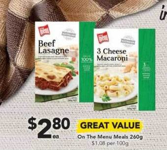 On The Menu Meals 260g