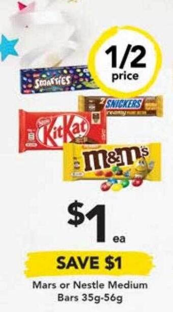 Drakes Mars Or Nestle Medium Bars 35g-56g offer