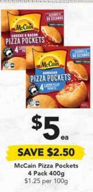 Drakes McCain Pizza Pockets 4 Pack 400g offer