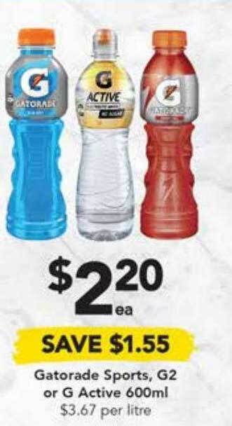 Drakes Gatorade Sports, G2 Or G Active 600ml offer