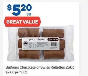 Foodland Balfours Chocolate Or Swiss Rollettes offer