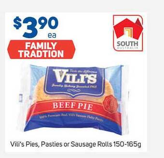 Foodland Vili's Pies, Pasties Or Sausage Rolls offer