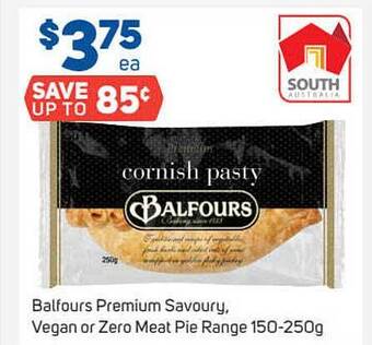Balfours Premium Savoury, Vegan Or Zero Meat Pie Range