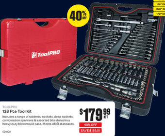 SuperCheap Auto 138 Pce Tool Kit offer