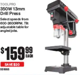 SuperCheap Auto 350W 13mm Drill Press offer