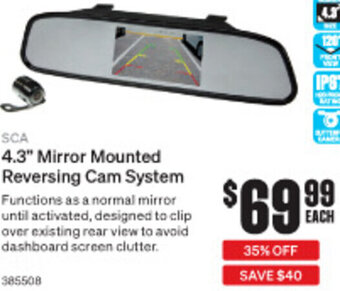 SuperCheap Auto 4.3" Mirror Mounted Reversing Cam System offer