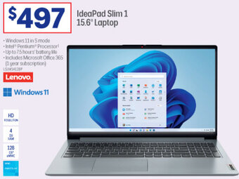 Officeworks IdeaPad Slim 1 15.6" Laptop offer