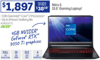 Officeworks Nitro 5 15.6" Gaming Laptop offer