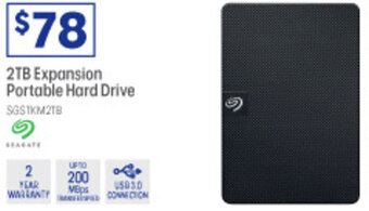 Officeworks 2TB Expansion Portable Hard Drive offer