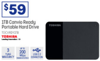 Officeworks 1TB Canvio Ready Portable Hard Drive offer