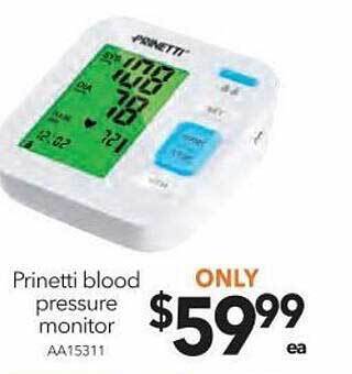 Cheap as Chips Prinetti Blood Pressure Monitor offer