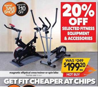 Cheap as Chips Magnetic Elliptical Cross Trainer Or Spin Bike offer