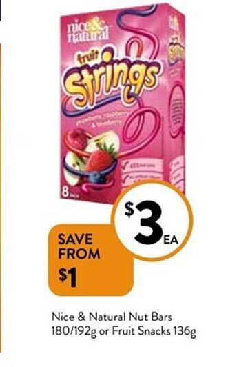 Foodworks Nice & Natural Nut Bars Or Fruit Snacks offer