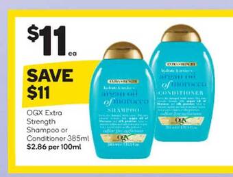 Woolworths Ogx Extra Strength Shampoo Or Conditioner offer